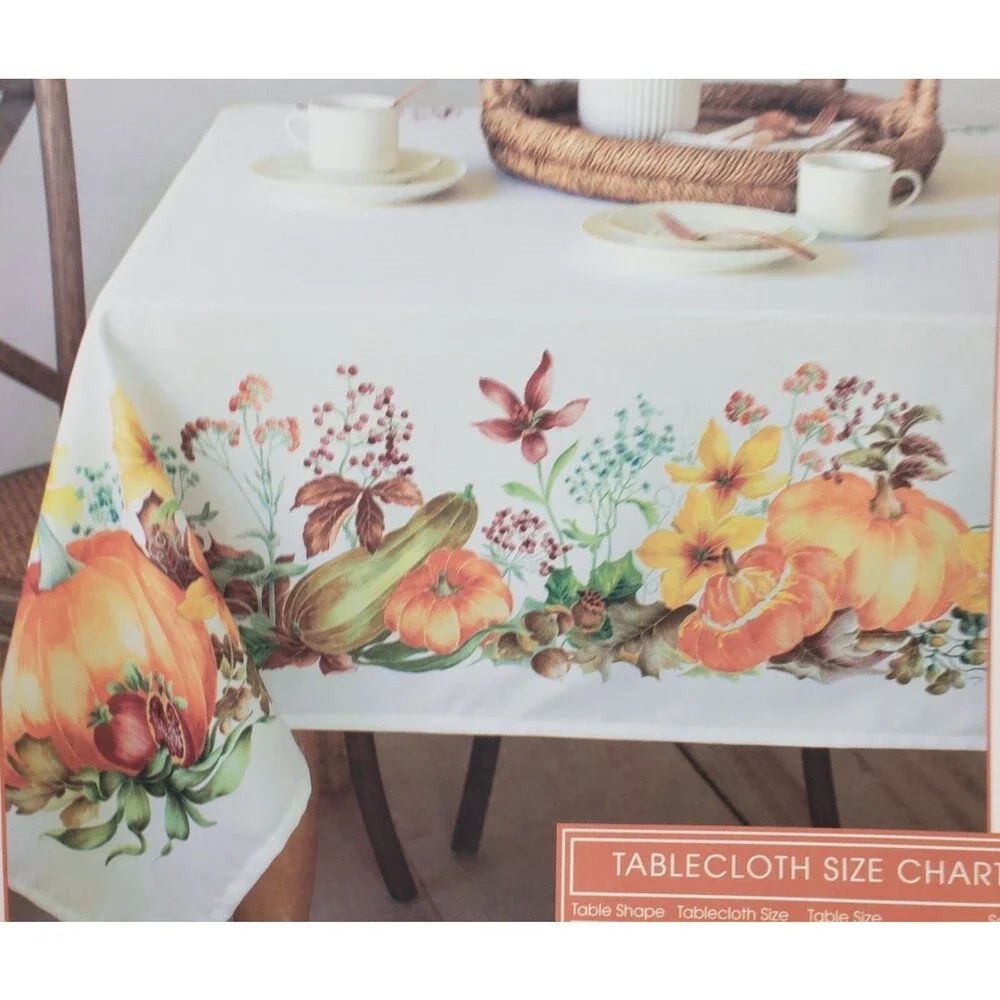 Printed Linen Tablecloth 52